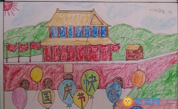 中国传统节日 国庆节 2017庆国庆六年级儿童画      国庆佳节忙,花儿