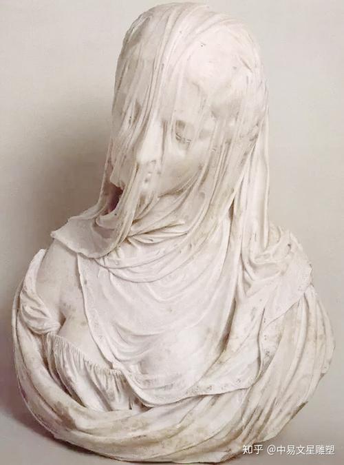 惊为天人的19世纪雕塑戴面纱的少女