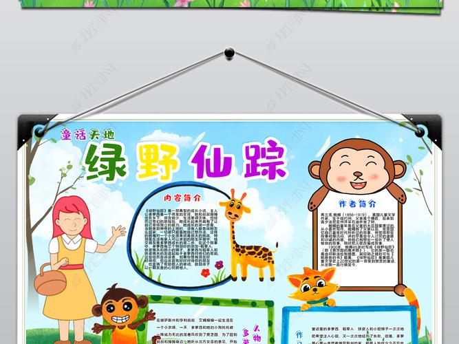 原创2021021505西方名著手抄报绿野仙踪阅读手抄报设计模板-版权可