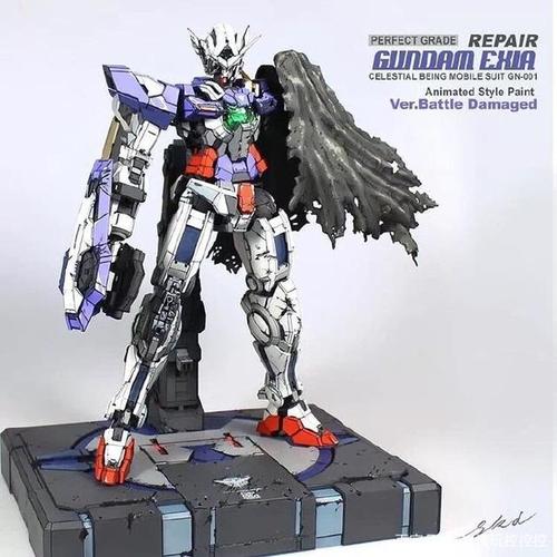 二次元涂装pg比例能天使战损形高达模型