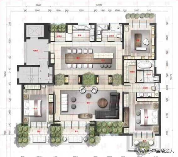 梦中的260平方大平层户型这才叫生活啊
