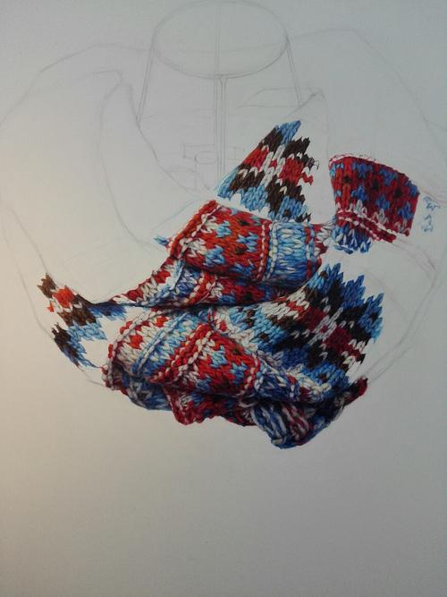 精微素描《颈·像》|纯艺术|彩铅|多汁 - 原创作品