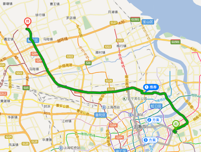 从浦东新区政府到嘉定菊园途径:内环高架路,沪嘉高速公路,全程43.
