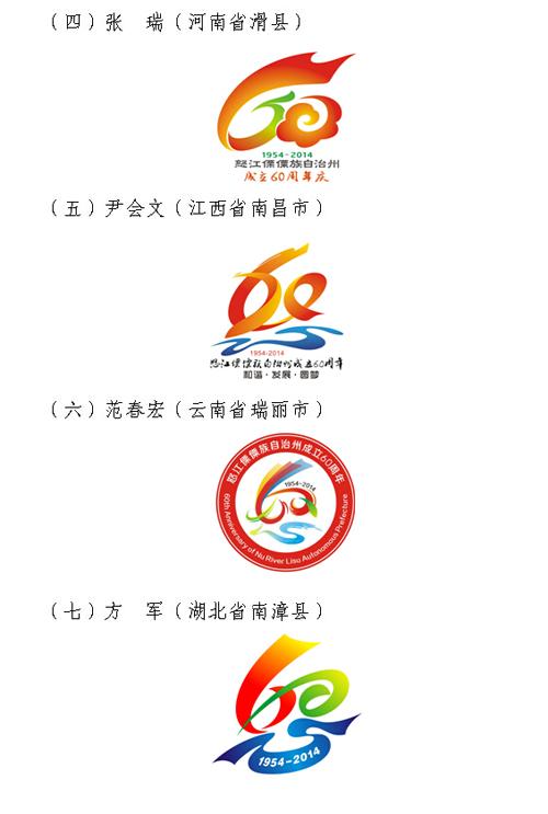 怒江傈僳族自治州成立60周年庆祝活动徽标征集出炉公示