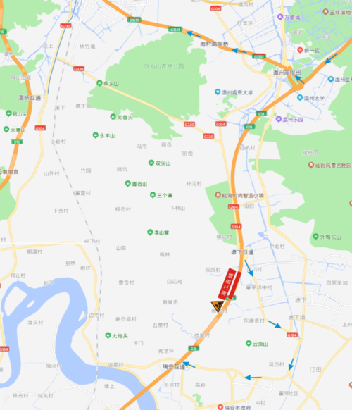 g1513温丽高速或 s10温州绕城高速北线,或走 104国道至瑞安上高速