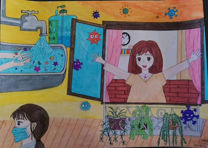 环境与健康绘画作品