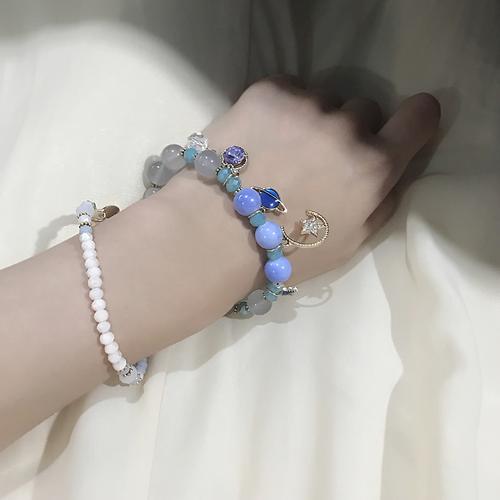 水晶手链手串女韩版简约学生森系闺蜜手环姐妹手圈个性手镯饰品