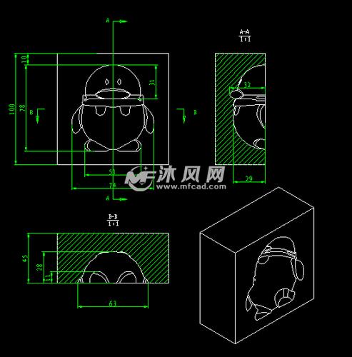 企鹅cad图凹模