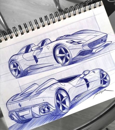 一组汽车线稿手绘 来自eva_手绘_工业设计_素描_工业设计手绘_文化