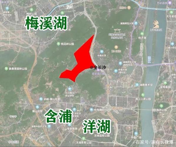 岳麓山国家大学城片区位于梅溪湖,洋湖,含浦片区之间.