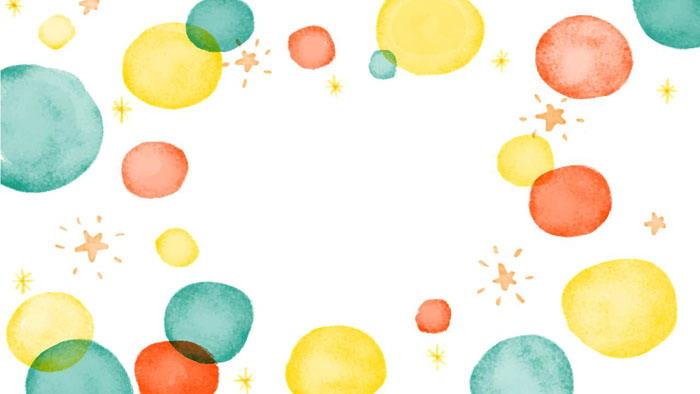 卡通水彩圆点ppt背景图片
