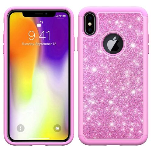 iphone13粉色,iphone13粉色实物图 iphone 12 11 xr xs贴皮二合一保护套三防闪粉苹果手机壳 粉色 iphone