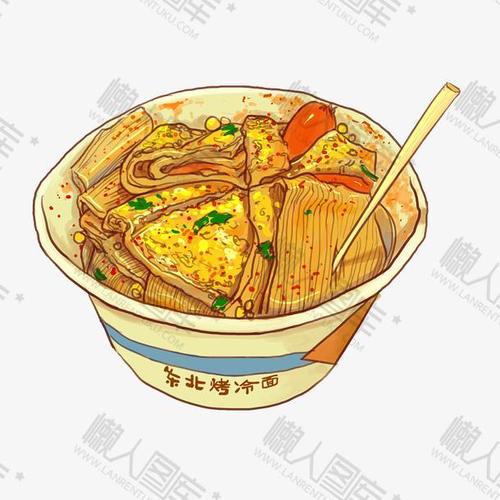 手绘东北烤冷面