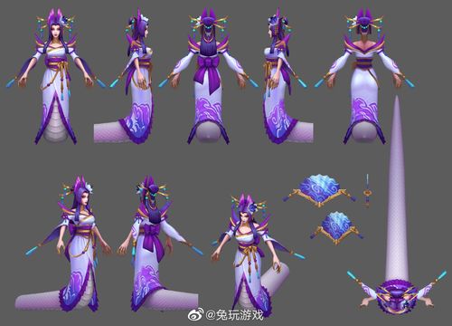 灵魂莲华蛇女,千珏,锐雯,阿狸3d建模cr.zhonya_uwu