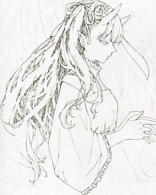 【艺术欣赏】从草稿到完整画面,动漫里的女生真的很有