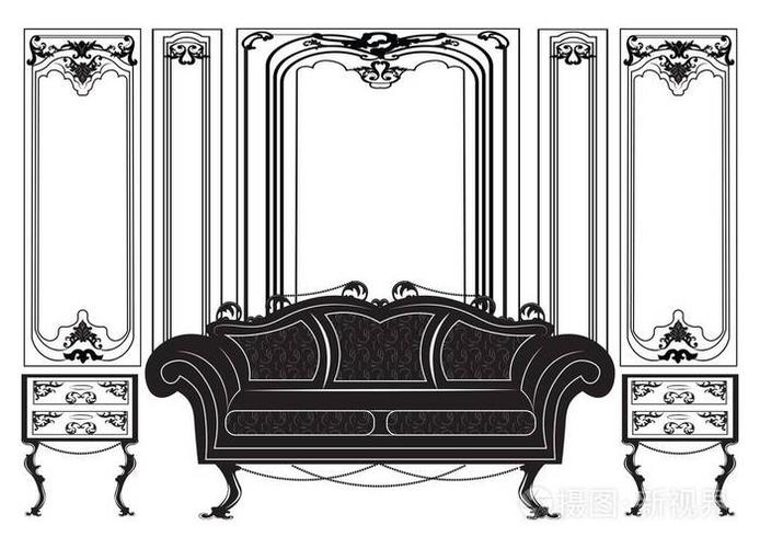 老式的哥特式风格家具套