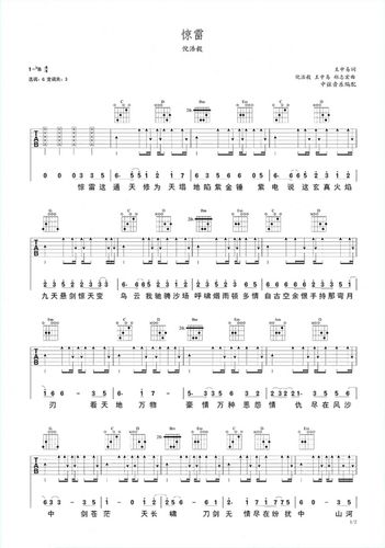 倪浩毅《惊雷》吉他谱(戏腔版)