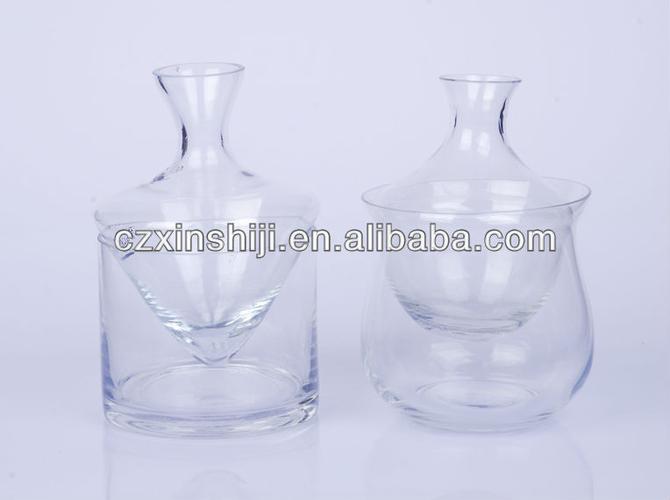 wholesale flint cheap glass wine decanter with handle
