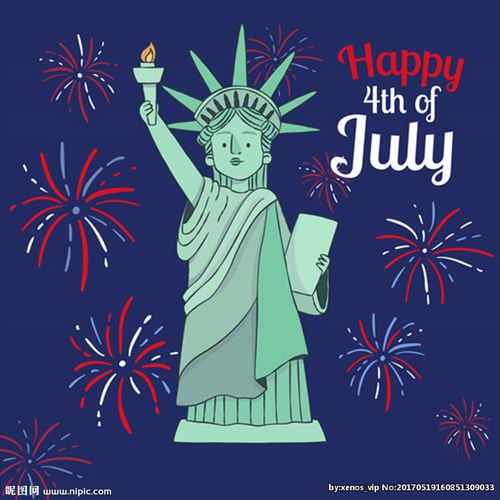 手绘美国独立日自由女神像图片