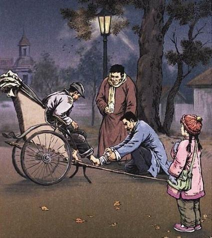 日本画家所创作,有种语文课本插图即视感.
