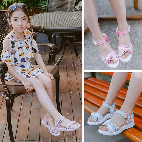 女童凉鞋2017新款夏季儿童凉鞋女孩中大童韩版公主鞋学生防滑童鞋