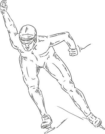 速滑运动员简笔画