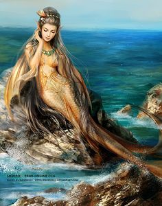 美人鱼,鲛人,美人蛇手绘图