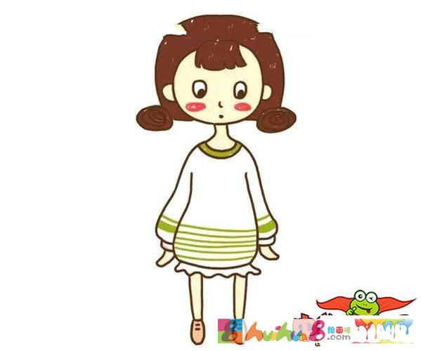画小女孩简单又优雅,女孩漂亮又简单的简笔画