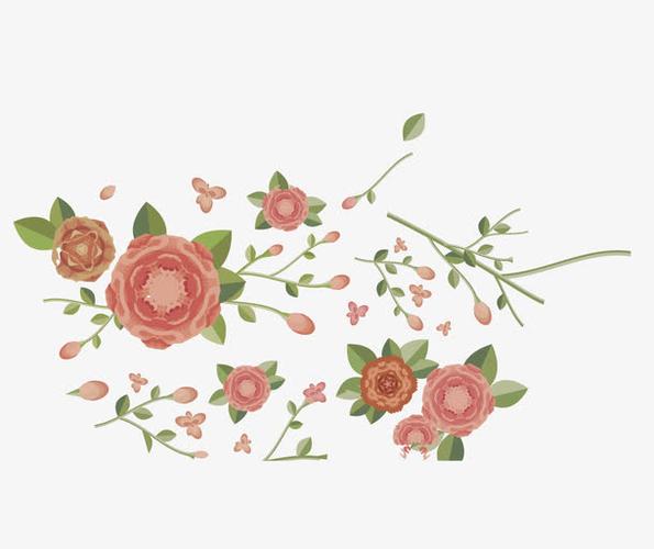 玫瑰小碎花素材集合免抠素材免费下载_觅元素51yuansu.com