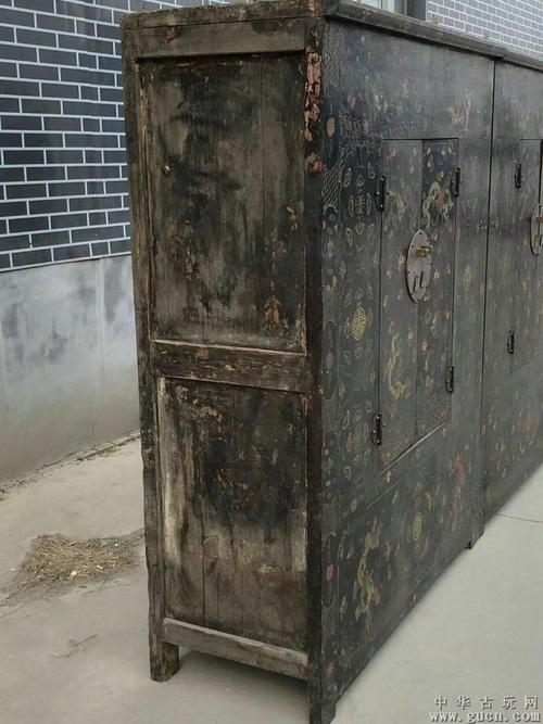 清代红木漆器老柜子一对