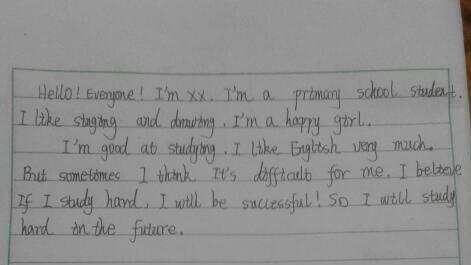 用英语介绍:嗨,大家好.我叫xx,是个学生,我的爱好是唱歌和画画.