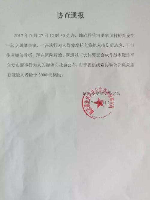 协查| 岫岩警方3000元悬赏,肇事凶手可能就在你身边!