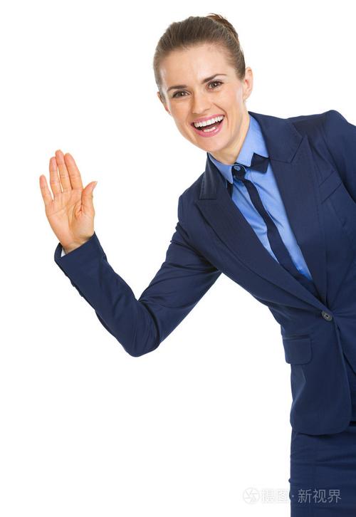 问候开心事业女人肖像