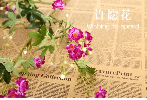 欧美风格仿真花许愿花家居装饰客厅卧室餐桌假花梅苞绢花摆设摆件_7折