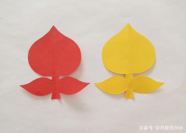 幼儿园简单剪纸,用一张纸剪出一个桃子的方法