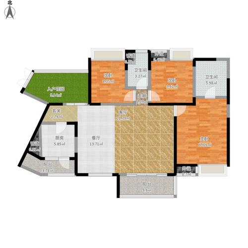 光谷新世界户型图7,10,11栋c面积135.14㎡