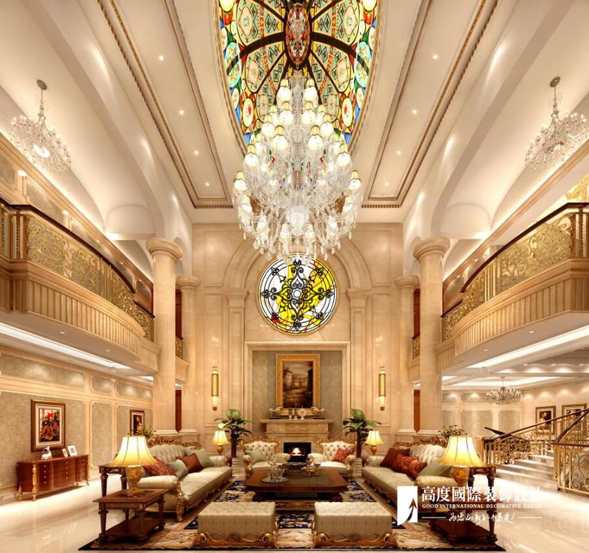 首页 别墅案例 财富公馆                                挑高的客厅