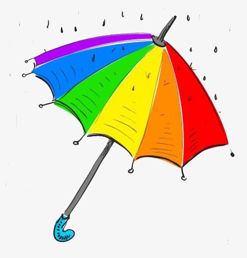 幼儿简笔画彩虹伞