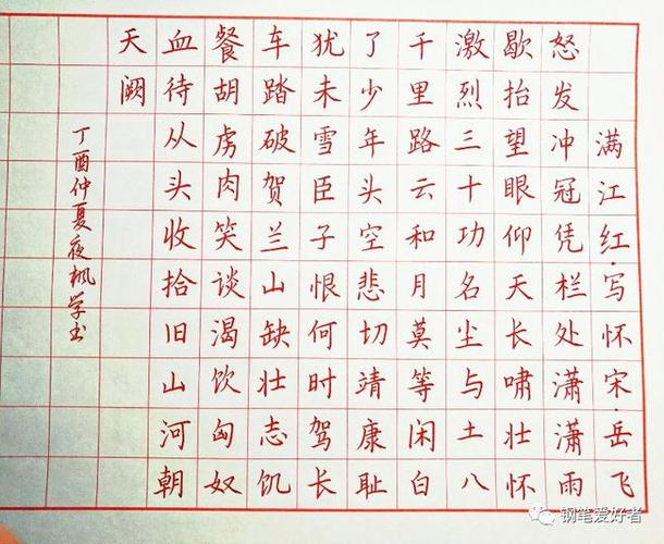 岳飞《满江红》手写钢笔字笔友钢笔书法习作欣赏