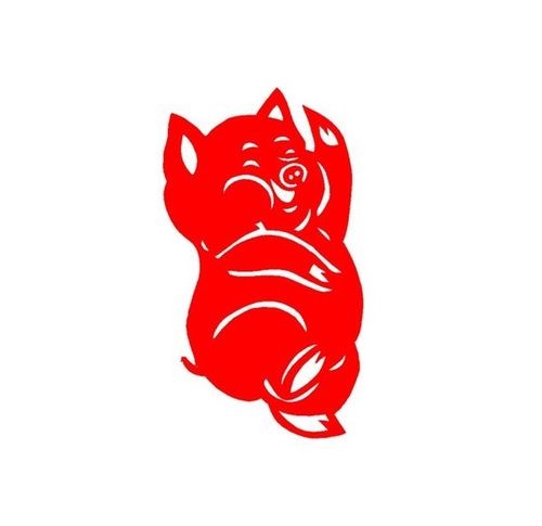 镂空不干胶猪剪纸窗花十二生肖猪墙贴玻璃贴纸春节剪纸猪年福字