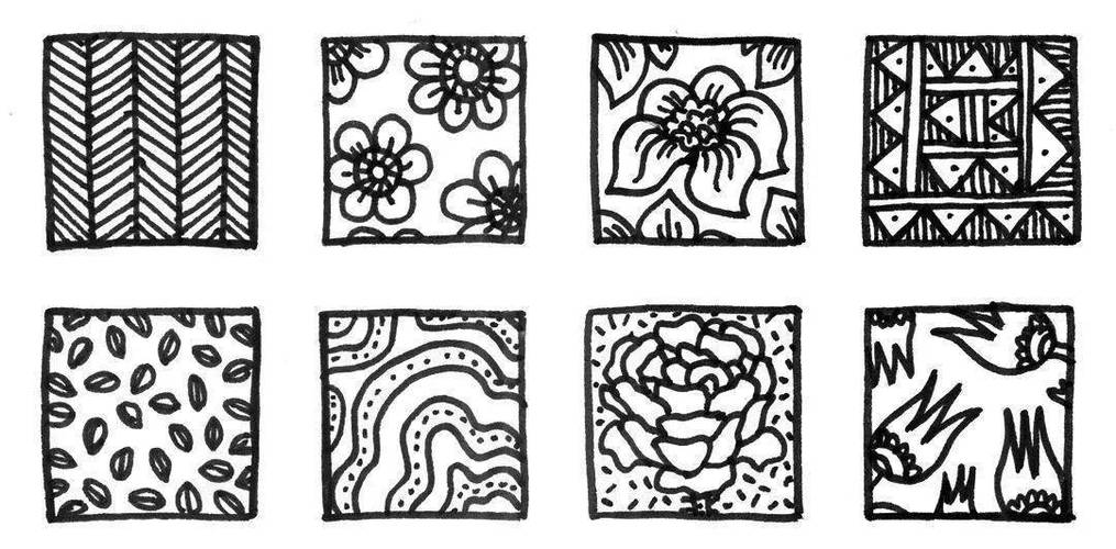 黑白装饰画必备——15张设计感十足的母版纹样