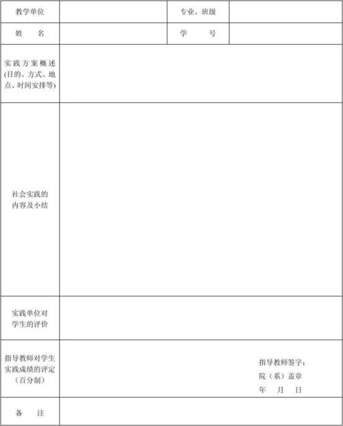 社会实践表格