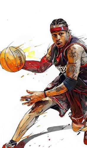 手机桌面壁纸——nba球星插画