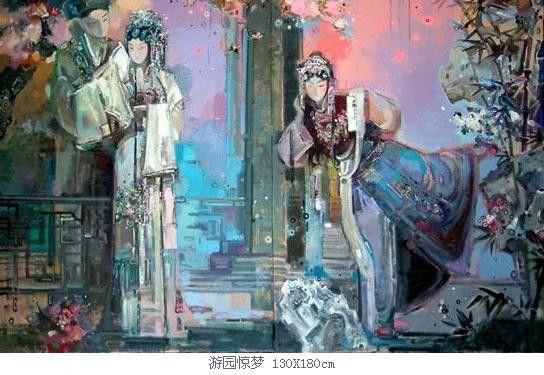 【创意点油画】叶圣琴戏曲人物油画作品二_驰胜_新浪博客