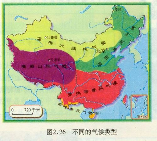 中国气候类型图