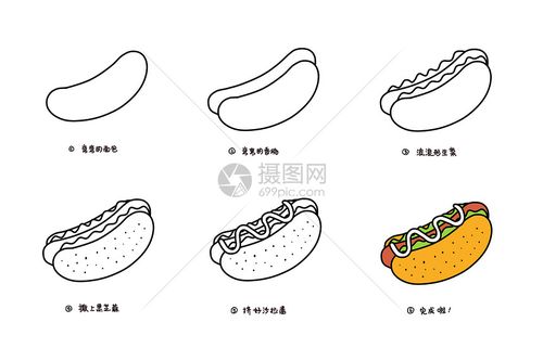 热狗简笔画教程