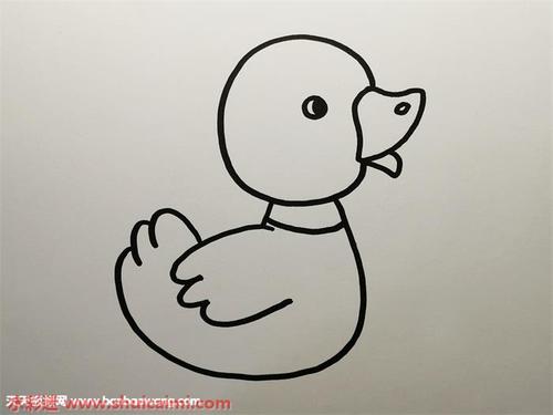 幼儿鸭子简笔画的画法步骤图解