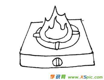 燃气灶的画法步骤儿童画绘画教程