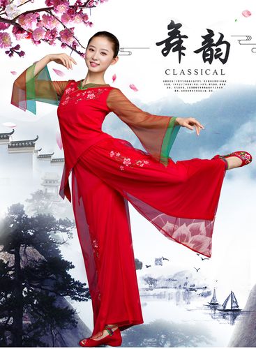 秧歌服2018新款成人中国风舞蹈服装现代广场舞套装古典舞演出服女_7折