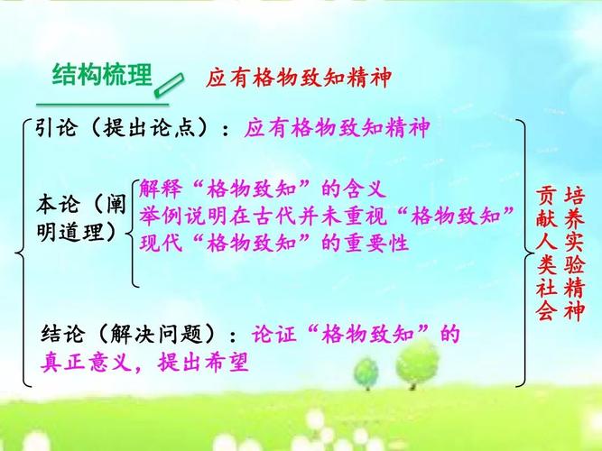 部编版初中八年级语文下册第14课应有格物致知精神知识点图文详解